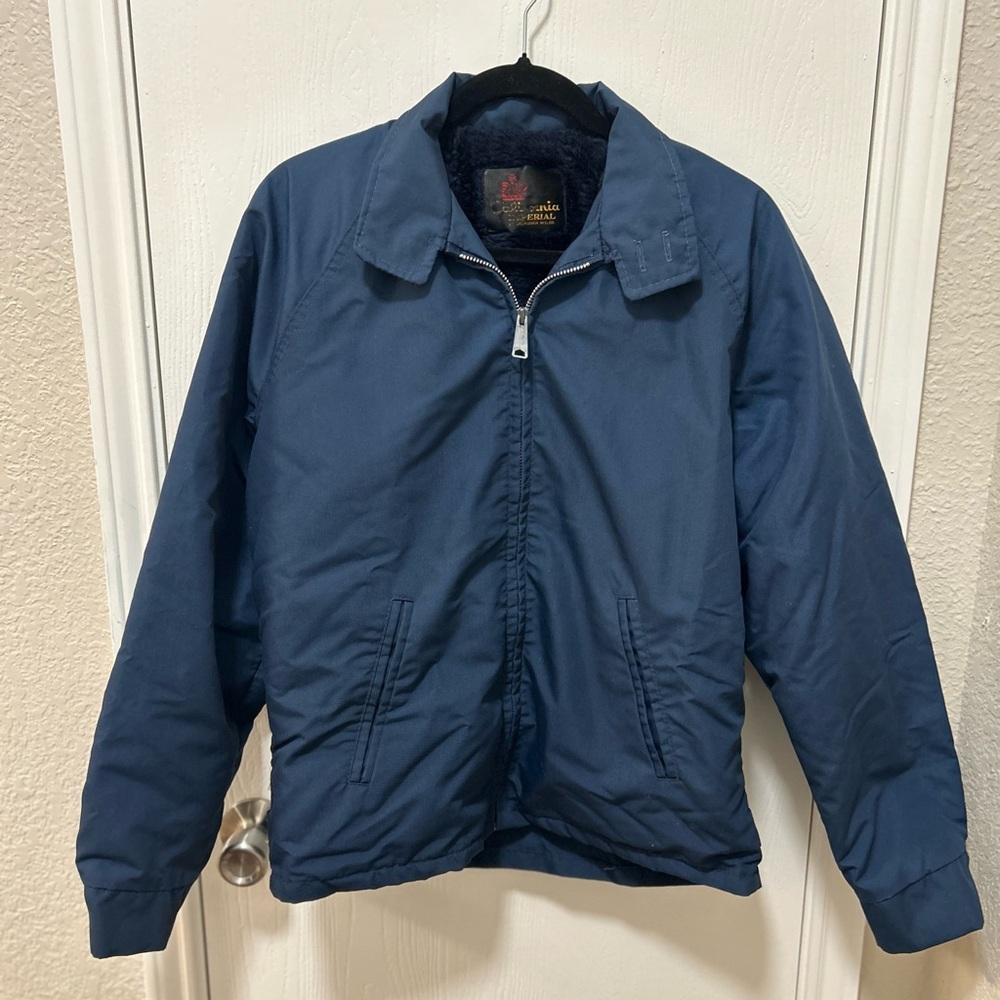 Vintage California Imperial Mechanic Workwear Jacket Bomber Size Large Navy READ